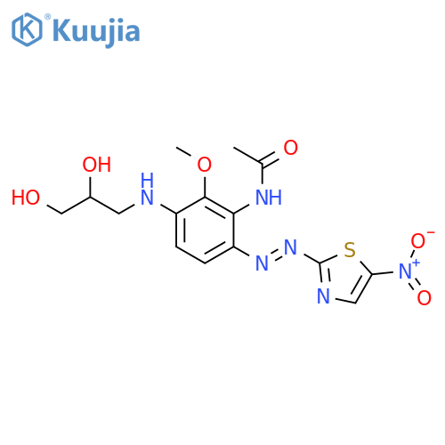 N-[3-[(2,3-dihydroxypropyl)amino]-2-methoxy-6-[(5-nitrothiazol-2-yl)azo]phenyl]acetamide structure