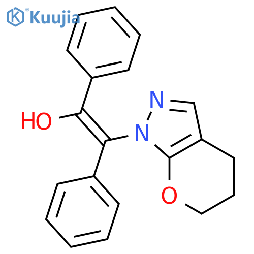 Benzenemethanol, a-[(5,6-dihydropyrano[2,3-c]pyrazol-1(4H)-yl)phenylmethylene]- structure