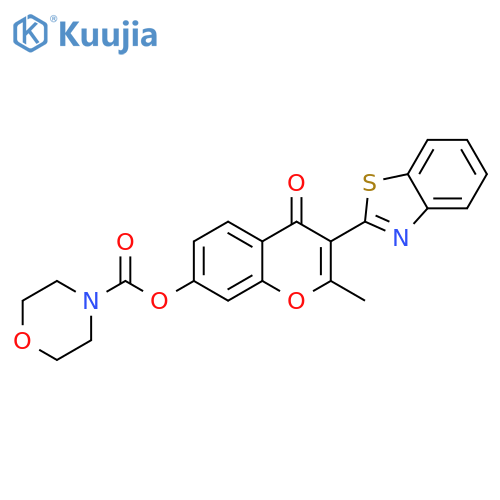 3-(1,3-benzothiazol-2-yl)-2-methyl-4-oxo-4H-chromen-7-yl morpholine-4-carboxylate structure