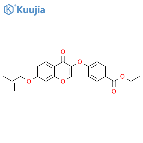 ethyl4-({7-[(2-methyl-2-propenyl)oxy]-4-oxo-4H-chromen-3-yl}oxy)benzoate structure