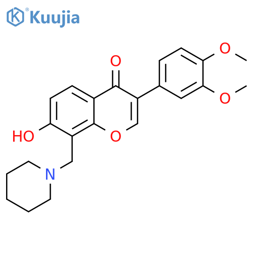 3-(3,4-dimethoxyphenyl)-7-hydroxy-8-(piperidin-1-yl)methyl-4H-chromen-4-one structure