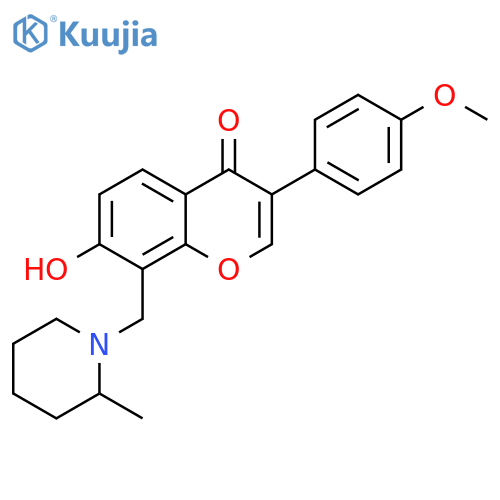 7-hydroxy-3-(4-methoxyphenyl)-8-(2-methylpiperidin-1-yl)methyl-4H-chromen-4-one structure