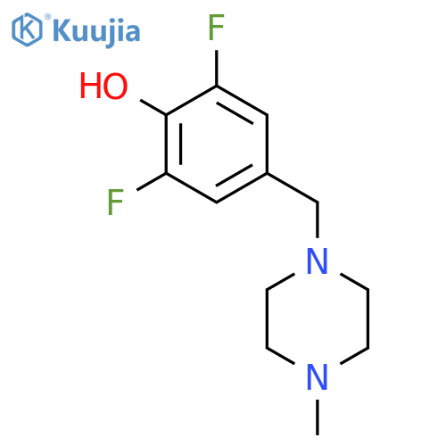 2,6-difluoro-4-[(4-methyl-1-piperazinyl)methyl]-Phenol structure