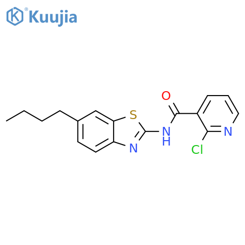 3-Pyridinecarboxamide, N-(6-butyl-2-benzothiazolyl)-2-chloro- structure