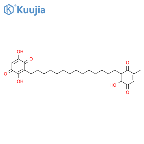 3-[14-(2,5-dihydroxy-3,6-dioxo-1,4-cyclohexadien-1-yl)tetradecyl]-2-hydroxy-5-methylbenzo-1,4-quinone structure