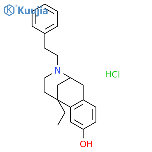 2,6-Methano-3-benzazocin-8-ol,6-ethyl-1,2,3,4,5,6-hexahydro-3-(2-phenylethyl)-, hydrochloride (1:1) structure