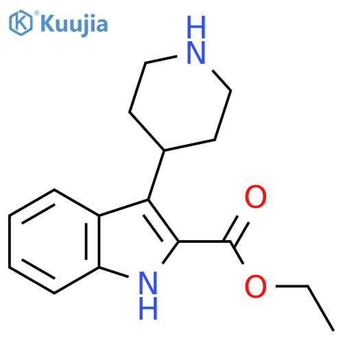 1H-Indole-2-carboxylic acid, 3-(4-piperidinyl)-, ethyl ester structure