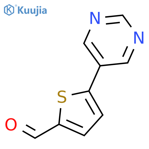2-Thiophenecarboxaldehyde, 5-(5-pyrimidinyl)- structure