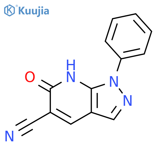 1H-Pyrazolo[3,4-b]pyridine-5-carbonitrile, 6,7-dihydro-6-oxo-1-phenyl- structure