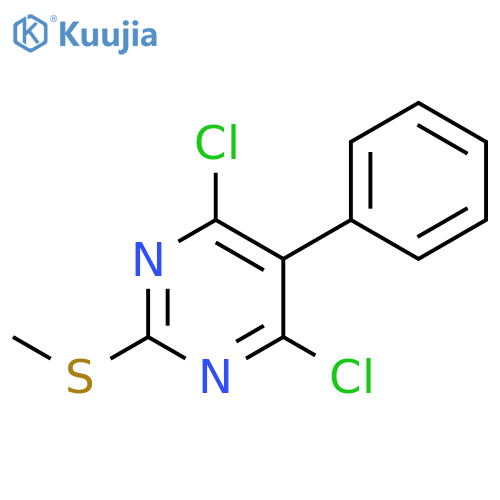 Pyrimidine,4,6-dichloro-2-(methylthio)-5-phenyl- structure