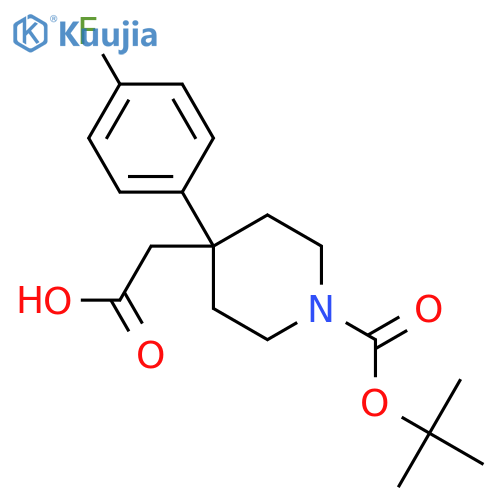 4-Piperidineacetic acid,1-[(1,1-dimethylethoxy)carbonyl]-4-(4-fluorophenyl)- structure