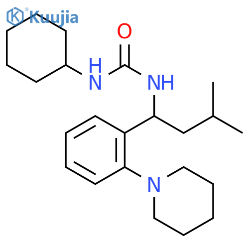 Urea, N-cyclohexyl-N'-[3-methyl-1-[2-(1-piperidinyl)phenyl]butyl]- structure