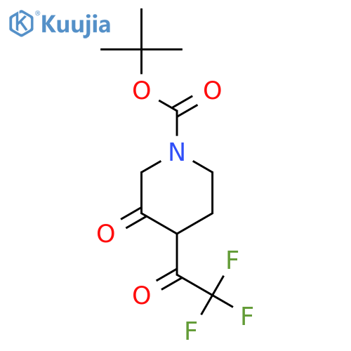tert-butyl 3-oxo-4-(trifluoroacetyl)piperidine-1-carboxylate structure