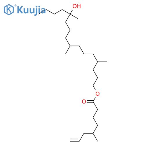 7-Octenoic acid, 5-methyl-,(4R,8S,12S)-12-hydroxy-4,8,12-trimethylhexadecyl ester, (5S)-rel- structure
