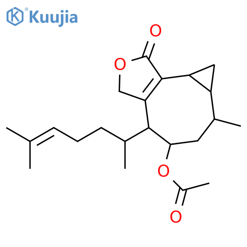 1H-Cyclopropa[3,4]cycloocta[1,2-c]furan-1-one,5-(acetyloxy)-4-[(1R)-1,5-dimethyl-4-hexenyl]-3,4,5,6,7,7a,8,8a-octahydro-7-methyl-,(4S,5R,7R,7aS,8aS)- structure