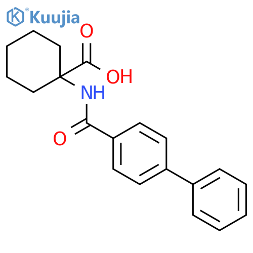 Cyclohexanecarboxylic acid, 1-[([1,1'-biphenyl]-4-ylcarbonyl)amino]- structure