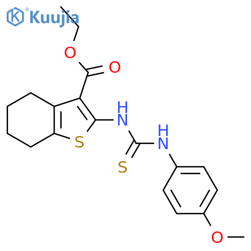 ethyl 2-{(4-methoxyphenyl)carbamothioylamino}-4,5,6,7-tetrahydro-1-benzothiophene-3-carboxylate structure