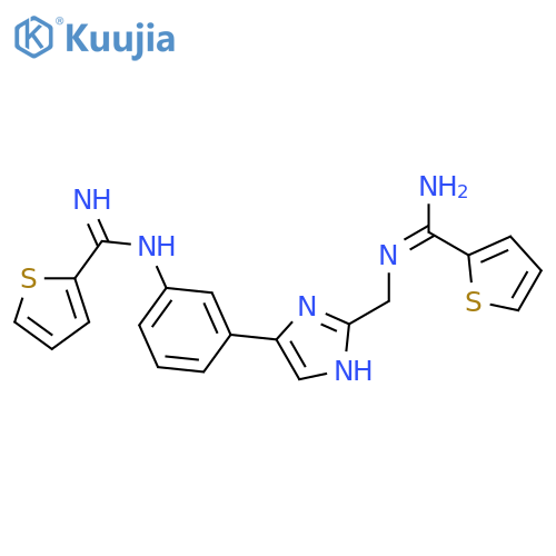 2-Thiophenecarboximidamide,N-[3-[2-[[(E)-(amino-2-thienylmethylene)amino]methyl]-1H-imidazol-4-yl]phenyl]- structure