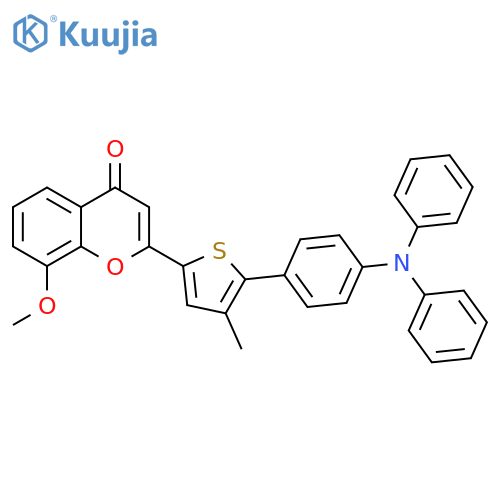 4H-1-Benzopyran-4-one,2-[5-[4-(diphenylamino)phenyl]-4-methyl-2-thienyl]-8-methoxy- structure