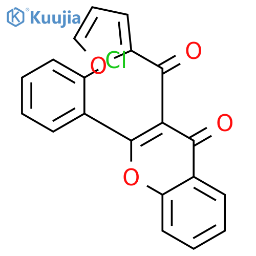 4H-1-BENZOPYRAN-4-ONE, 2-(2-CHLOROPHENYL)-3-(2-FURANYLCARBONYL)- structure