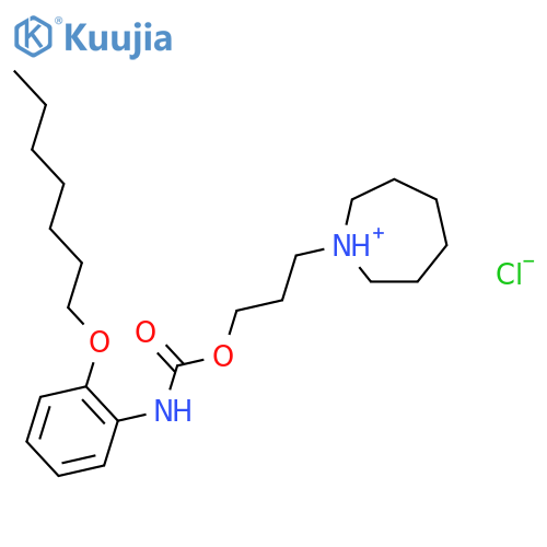 1-[3-({[2-(heptyloxy)phenyl]carbamoyl}oxy)propyl]azepanium chloride structure