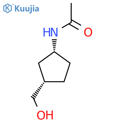 rac-N-[(1R,3S)-3-(hydroxymethyl)cyclopentyl]acetamide structure