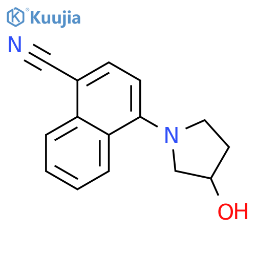 1-Naphthalenecarbonitrile, 4-(3-hydroxy-1-pyrrolidinyl)- structure