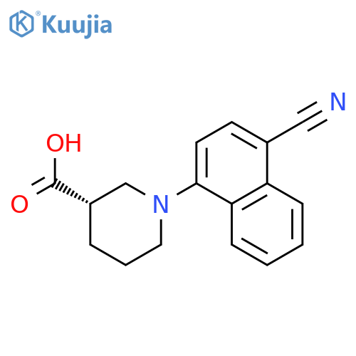 3-PIPERIDINECARBOXYLIC ACID, 1-(4-CYANO-1-NAPHTHALENYL)-, (3S)- structure