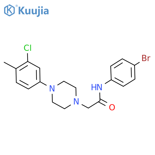 N-(4-bromophenyl)-2-[4-(3-chloro-4-methylphenyl)piperazin-1-yl]acetamide structure
