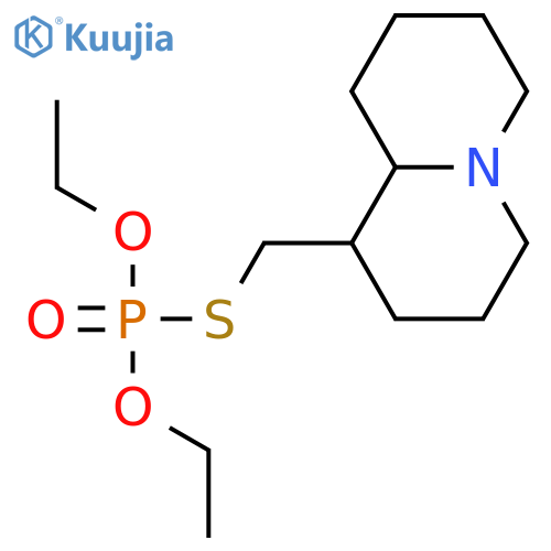 O,O-diethyl S-[(1S)-octahydro-2H-quinolizin-1-ylmethyl] phosphorothioate structure