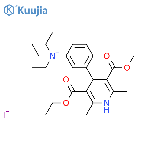3-[3,5-bis(ethoxycarbonyl)-2,6-dimethyl-1,4-dihydropyridin-4-yl]-N,N,N-triethylanilinium iodide structure