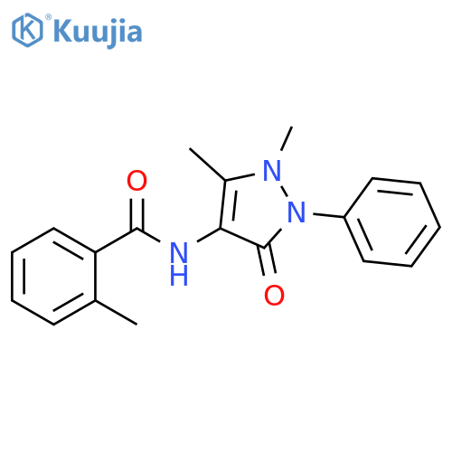 N-(1,5-dimethyl-3-oxo-2-phenyl-2,3-dihydro-1H-pyrazol-4-yl)-2-methylbenzamide structure