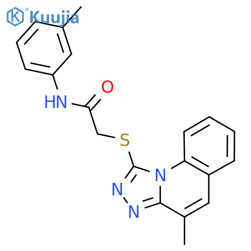 2-({4-methyl-1,2,4triazolo4,3-aquinolin-1-yl}sulfanyl)-N-(3-methylphenyl)acetamide structure