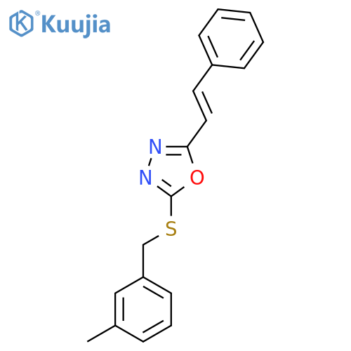 2-{[(3-methylphenyl)methyl]sulfanyl}-5-[(E)-2-phenylethenyl]-1,3,4-oxadiazole structure