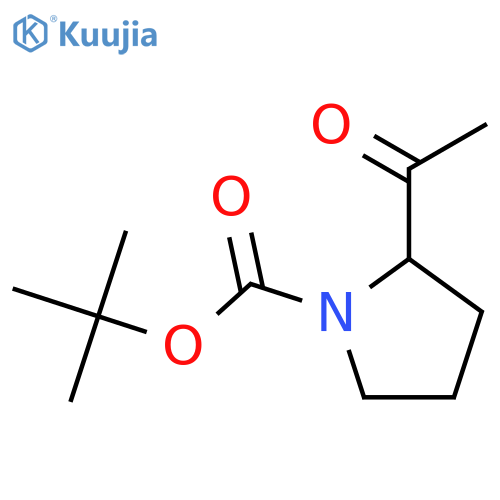 tert-butyl (2R)-2-acetylpyrrolidine-1-carboxylate structure