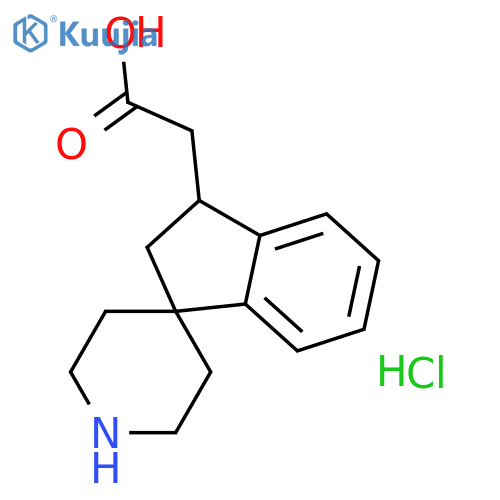2-{2,3-dihydrospiro[indene-1,4'-piperidin]-3-yl}acetic acid;hydrochloride structure