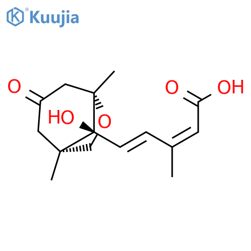 2,4-Pentadienoic acid, 5-[(1S,5S,8S)-8-hydroxy-1,5-dimethyl-3-oxo-6-oxabicyclo[3.2.1]oct-8-yl]-3-methyl-, (2Z,4E)- structure