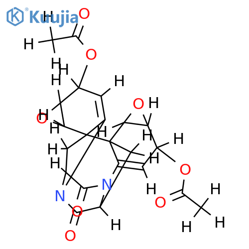 3,10-diacetoxy-1,2;8,9-diepoxy-2,3,6a,7,9,10,13a,14-octahydro-1H,8H-7a,14a-cyclo-pyrazino[1,2-a;4,5-a']diindole-6,13-dione structure