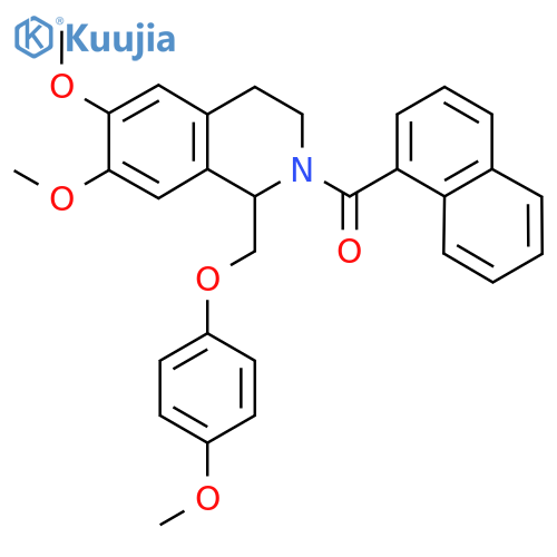 6,7-dimethoxy-1-(4-methoxyphenoxy)methyl-2-(naphthalene-1-carbonyl)-1,2,3,4-tetrahydroisoquinoline structure