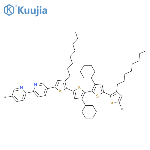 POLY[[2,2'-BIPYRIDINE]-5,5'-DIYL(3'',4'-DICYCLOHEXYL-3,3'''-DIOCTYL[2,2':5',2'':5'',2'''-QUATERTHIOPHENE]-5,5'''-DIYL)] structure