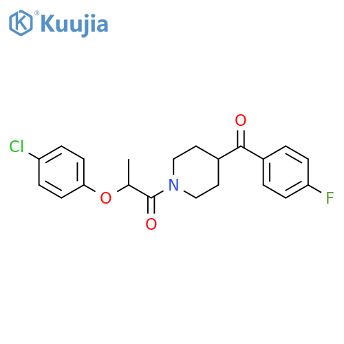 Piperidine, 1-[2-(4-chlorophenoxy)-1-oxopropyl]-4-(4-fluorobenzoyl)- structure