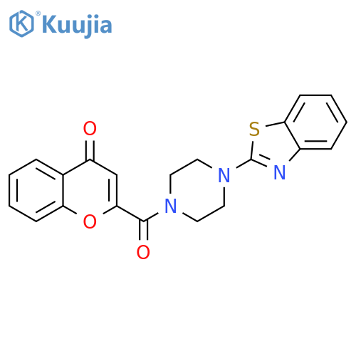 2-4-(1,3-benzothiazol-2-yl)piperazine-1-carbonyl-4H-chromen-4-one structure