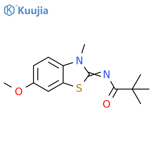 N-(2E)-6-methoxy-3-methyl-2,3-dihydro-1,3-benzothiazol-2-ylidene-2,2-dimethylpropanamide structure