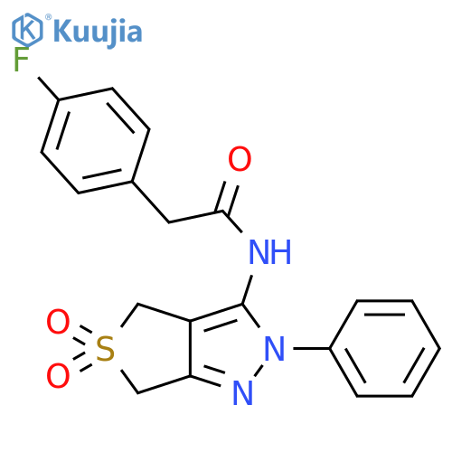 N-{5,5-dioxo-2-phenyl-2H,4H,6H-5lambda6-thieno3,4-cpyrazol-3-yl}-2-(4-fluorophenyl)acetamide structure