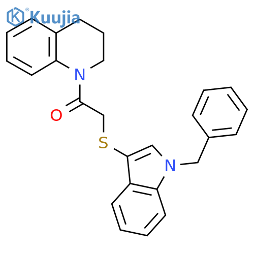 2-(1-benzyl-1H-indol-3-yl)sulfanyl-1-(1,2,3,4-tetrahydroquinolin-1-yl)ethan-1-one structure