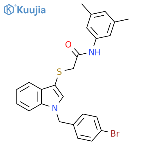 2-({1-(4-bromophenyl)methyl-1H-indol-3-yl}sulfanyl)-N-(3,5-dimethylphenyl)acetamide structure