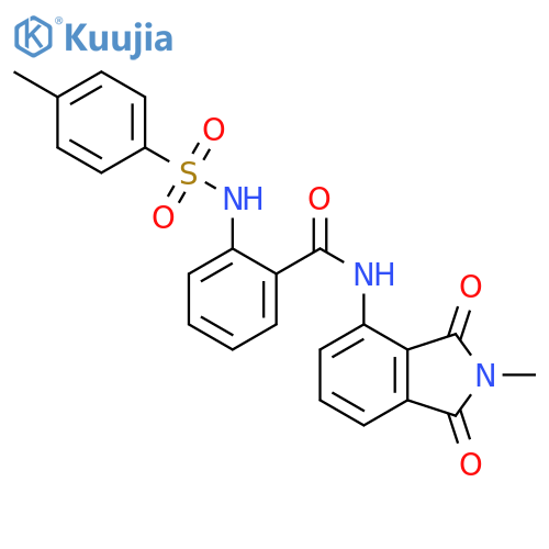 N-(2-methyl-1,3-dioxo-2,3-dihydro-1H-isoindol-4-yl)-2-(4-methylbenzenesulfonamido)benzamide structure