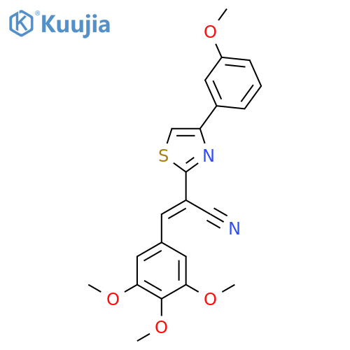 (2E)-2-4-(3-methoxyphenyl)-1,3-thiazol-2-yl-3-(3,4,5-trimethoxyphenyl)prop-2-enenitrile structure