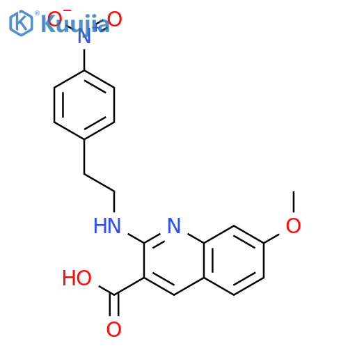 3-Quinolinecarboxylic acid, 7-methoxy-2-[[2-(4-nitrophenyl)ethyl]amino]- structure