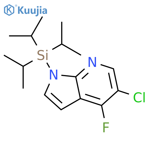 5-chloro-4-fluoro-1-[tris(propan-2-yl)silyl]-1H-pyrrolo[2,3-b]pyridine structure